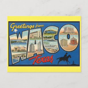 Tarjeta postal de viaje de cosecha de Waco Texas
