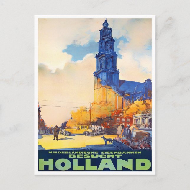 Tarjeta postal de viaje de cosecha en Holanda (Anverso)