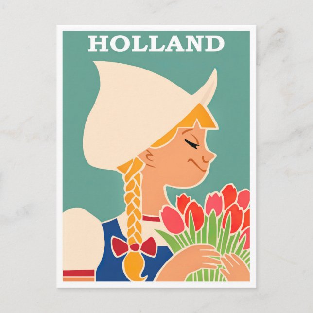 Tarjeta postal de viaje de cosecha en Holanda (Anverso)