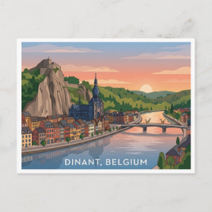 Tarjeta Postal de Viaje de Dinant Bélgica Atardece