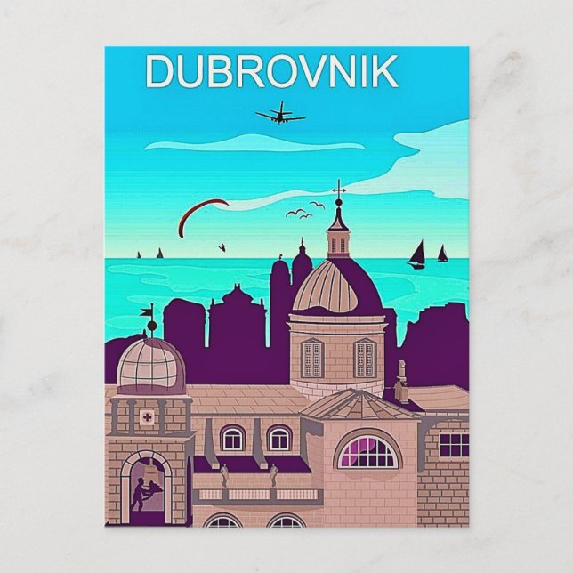 Tarjeta postal de viaje de Dubrovnik (Anverso)