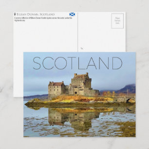 Tarjeta postal de viaje de Eilean Donan, Escocia