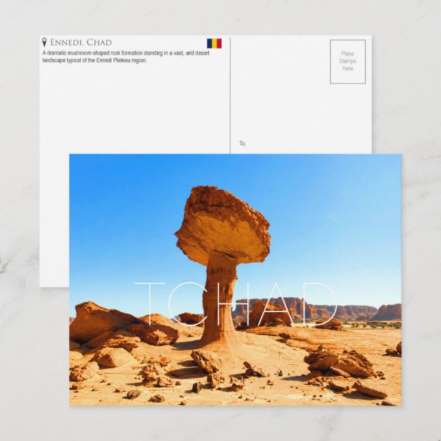 Tarjeta postal de viaje de Ennedi, Chad (Anverso / Reverso)