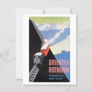 Tarjeta postal de viaje de época Brienzer Rothorn