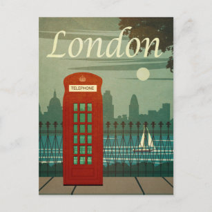 Tarjeta postal de viaje de época - Londres