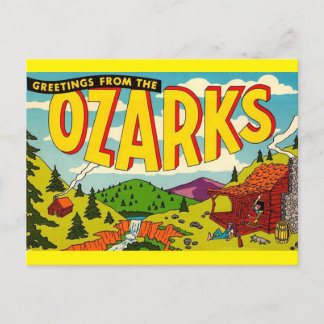 Tarjeta postal de viaje de época OZARKS