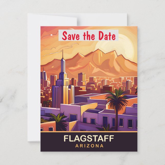 Tarjeta postal de viaje de Flagstaff, Arizona, (Anverso)