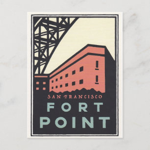 Tarjeta postal de viaje de Fort Point Vintage