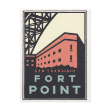 Tarjeta postal de viaje de Fort Point Vintage