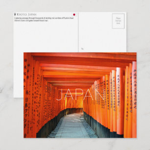 Tarjeta postal de viaje de Fushimi Inari, Kyoto, J