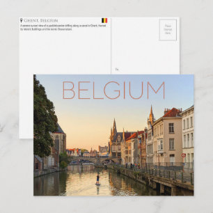 Tarjeta postal de viaje de Gante, Bélgica