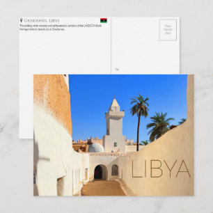 Tarjeta postal de viaje de Ghadames, Libia