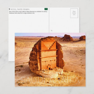 Tarjeta postal de viaje de Hegra, Al Ula, Arabia S