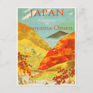 Tarjeta postal de viaje de Japón antigua