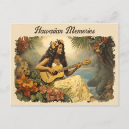 Tarjeta postal de viaje de la chica de la guitarra