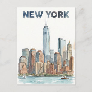 tarjeta postal de viaje de la ciudad de Nueva York
