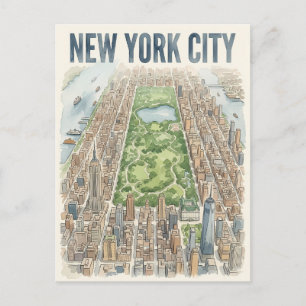 tarjeta postal de viaje de la ciudad de Nueva York