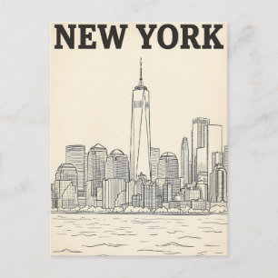 tarjeta postal de viaje de la ciudad de Nueva York