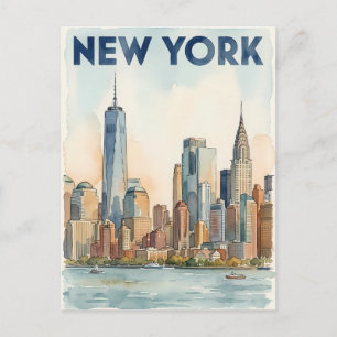 tarjeta postal de viaje de la ciudad de Nueva York