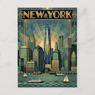 tarjeta postal de viaje de la ciudad de Nueva York