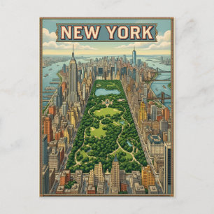 tarjeta postal de viaje de la ciudad de Nueva York