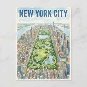 tarjeta postal de viaje de la ciudad de Nueva York
