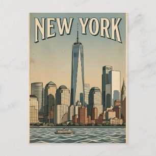tarjeta postal de viaje de la ciudad de Nueva York