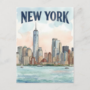 tarjeta postal de viaje de la ciudad de Nueva York