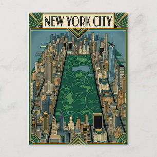 tarjeta postal de viaje de la ciudad de Nueva York