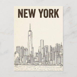 tarjeta postal de viaje de la ciudad de Nueva York