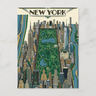 tarjeta postal de viaje de la ciudad de Nueva York
