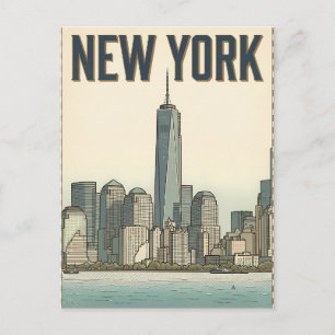 tarjeta postal de viaje de la ciudad de Nueva York