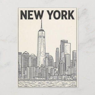 tarjeta postal de viaje de la ciudad de Nueva York
