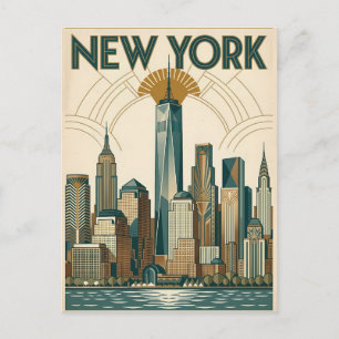 tarjeta postal de viaje de la ciudad de Nueva York