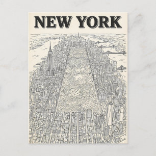tarjeta postal de viaje de la ciudad de Nueva York
