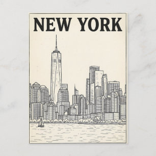 tarjeta postal de viaje de la ciudad de Nueva York