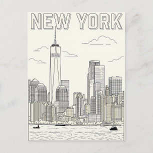 tarjeta postal de viaje de la ciudad de Nueva York