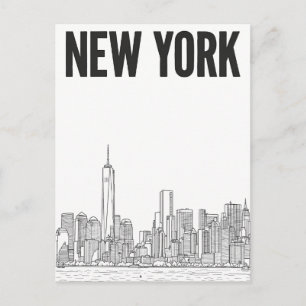 tarjeta postal de viaje de la ciudad de Nueva York