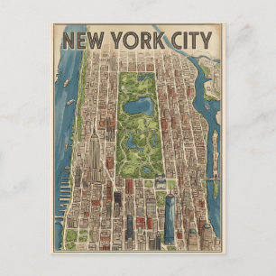tarjeta postal de viaje de la ciudad de Nueva York