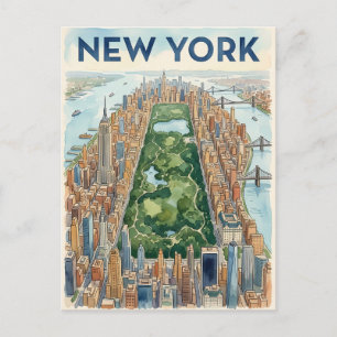 tarjeta postal de viaje de la ciudad de Nueva York