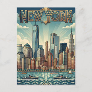 tarjeta postal de viaje de la ciudad de Nueva York