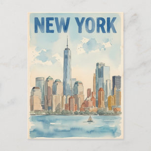 tarjeta postal de viaje de la ciudad de Nueva York