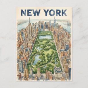 tarjeta postal de viaje de la ciudad de Nueva York
