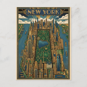 tarjeta postal de viaje de la ciudad de Nueva York