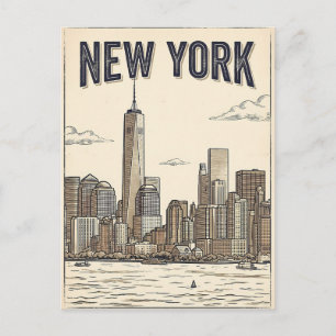 tarjeta postal de viaje de la ciudad de Nueva York