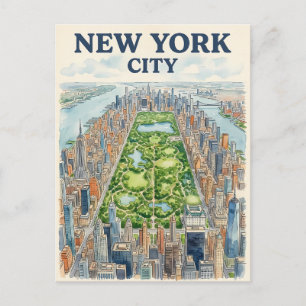 tarjeta postal de viaje de la ciudad de Nueva York