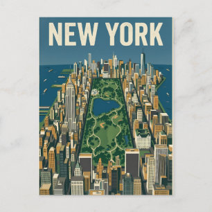 tarjeta postal de viaje de la ciudad de Nueva York