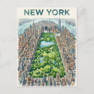 tarjeta postal de viaje de la ciudad de Nueva York