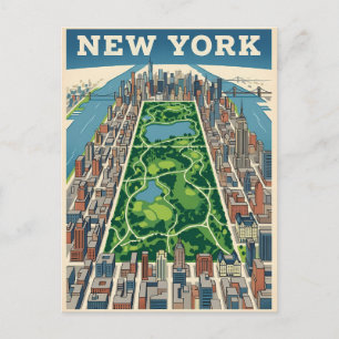 tarjeta postal de viaje de la ciudad de Nueva York