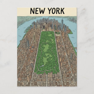 tarjeta postal de viaje de la ciudad de Nueva York